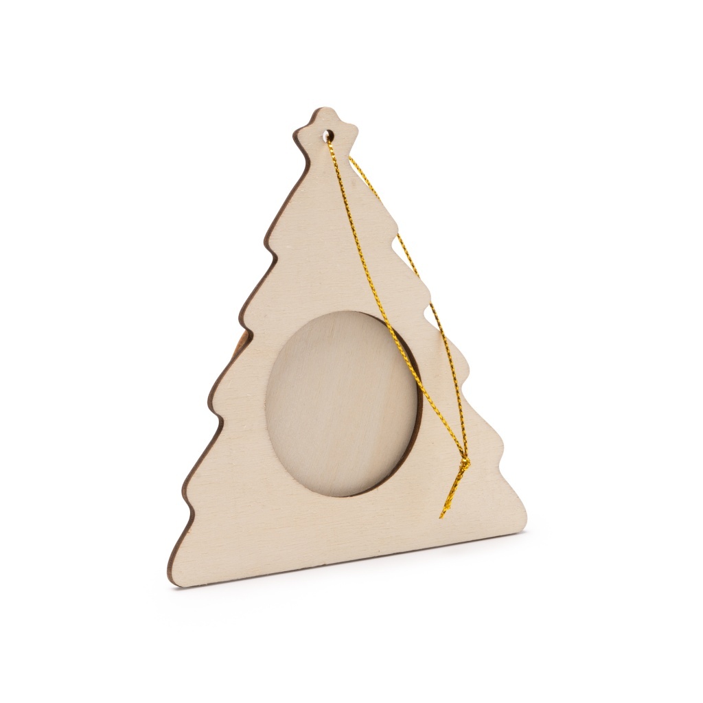 Filey - Drewniana świąteczna ramka na zdjęcia o średnicy 4,5 cm