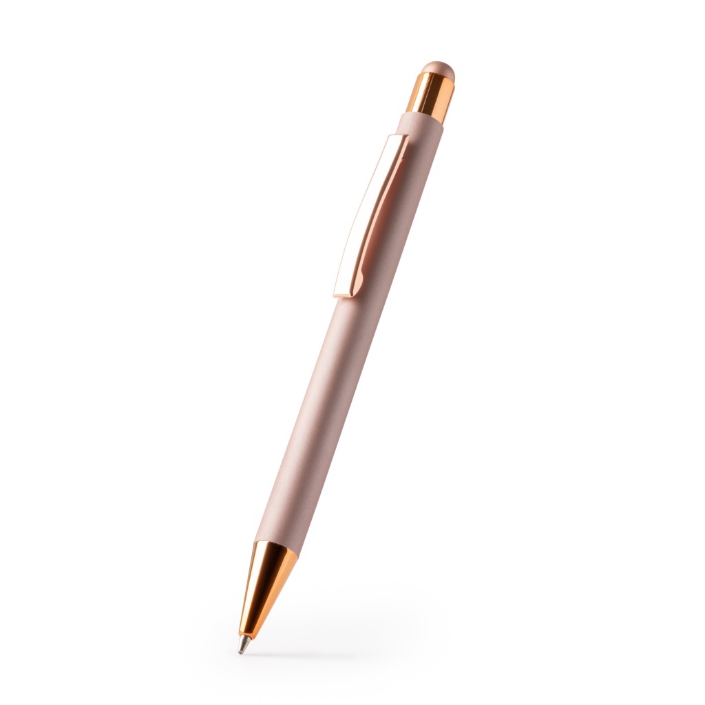 Peret - Długopis z miękką w dotyku metalową konstrukcją.