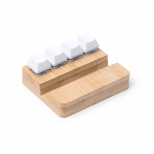 CLINTON - Bambusowy uchwyt na smartfon z klawiszami antystresowymi