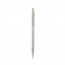 Kiki - Długopis wykonany z tworzywa ABS pochodzącego z recyklingu z bambusowym przyciskiem.