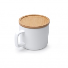 MOLOK - Kubek ceramiczny (350ml) z bambusową pokrywką