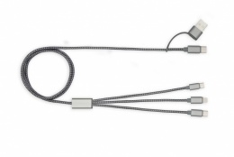TRIDENT 2 + ECO - Wzmocniony kabel do ładowania USB 4w1 -1200mm, wykonany z materiału RPET